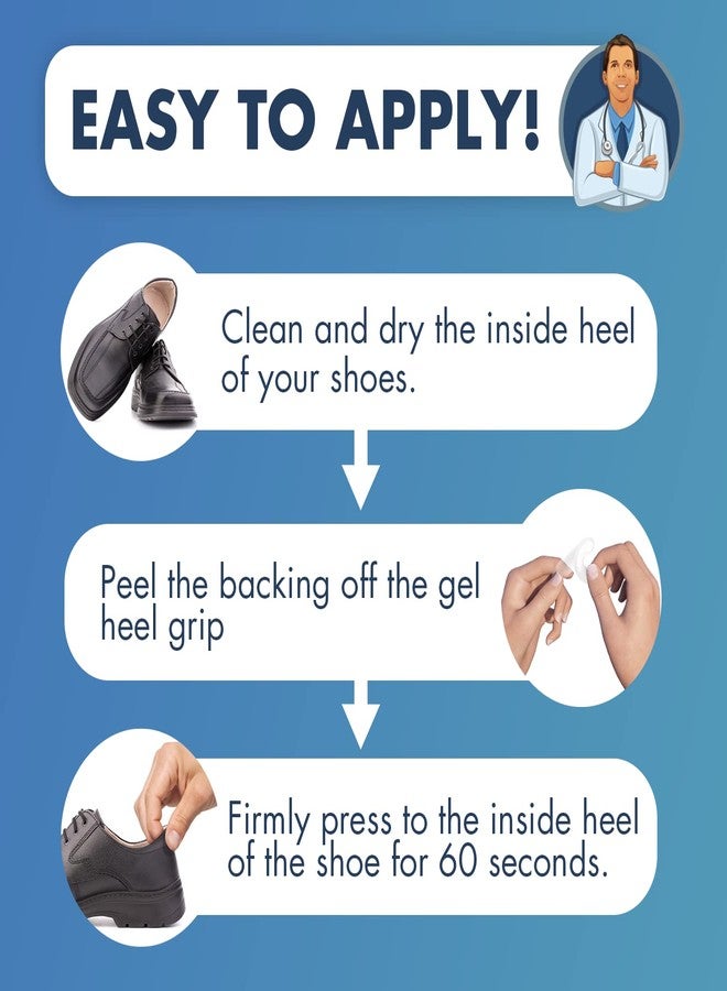 Dr. Frederick's Original Gel Heel Protectors - 12 ct - Adhesive Shoe Grips to Prevent Blisters - Pads for Loose Shoes - Cushioned Inserts for Men & Women - Image 4